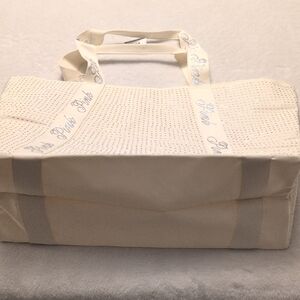 Victoria Secret Pink Rhinestone Cream Tote Bag